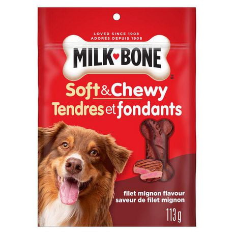 Milk-Bone Soft & Chewy Dog Treats, Filet Mignon Flavour, 113g