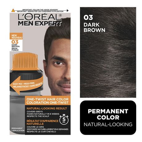 L'Oréal Paris Men Expert, Permanent Hair Color, 1un, Men Expert One-Twist Hair Colour for Men