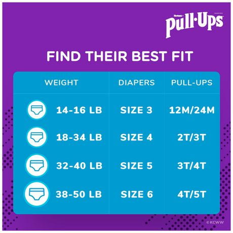 pull ups diapers sizes
