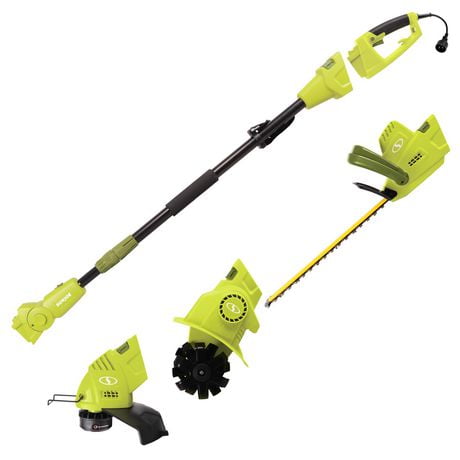 Sun Joe GTS4000E Electric Lawn Care System, Pole Hedge Trimmer, Grass Trimmer, Garden Tiller