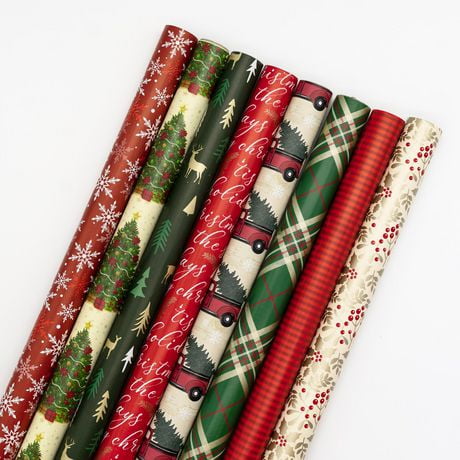 HOLIDAY TIME 8 ROLL GIFT WRAP ASSORTMENT | Walmart Canada