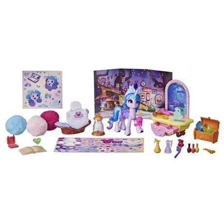 My Little Pony: A New Generation Movie Story Scenes Critter Creation Izzy Moonbow - Toy with 25 Accessories and 3-Inch Purple Pony