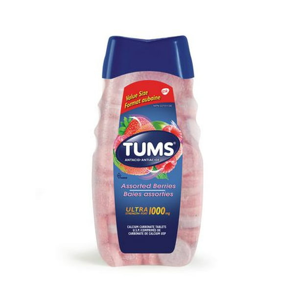 Tums Ultra Strength 1000mg Antacid for Heartburn Relief, 160 count Assorted Berry
