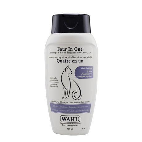 Wahl Four in One Cat Shampoo & Conditioner Concentrate - 455 ml - Model 58347, Cleans & Conditions