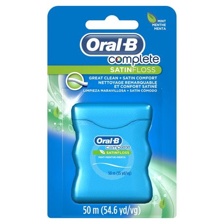 Oral-B Complete SatinFloss Dental Floss, Mint, 50 m