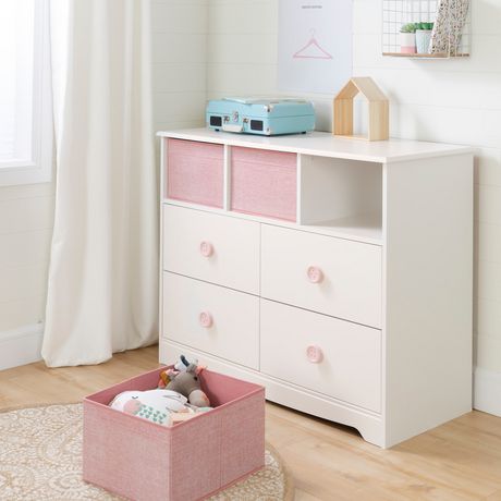 South Shore Sweet Piggy 4 Drawer Dresser With Baskets White And