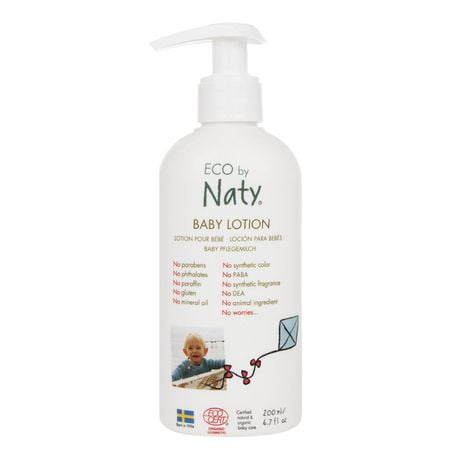 Eco by Naty Ecocert Certified Gentle Baby Body Lotion for Sensitive Skin with Organic & Natural Ingredients - Free from Nasty Chemicals, 6 x 6.7 Fl. Ounce
