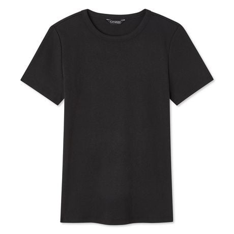 T-shirt côtelé à manches courtes George pour femmes Tailles TP–TTG