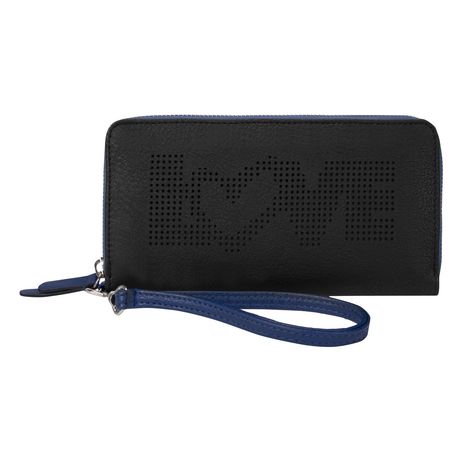 LOVE Ellen DeGeneres Love Perforated Zip Around Wallet With Wrist Strap ...