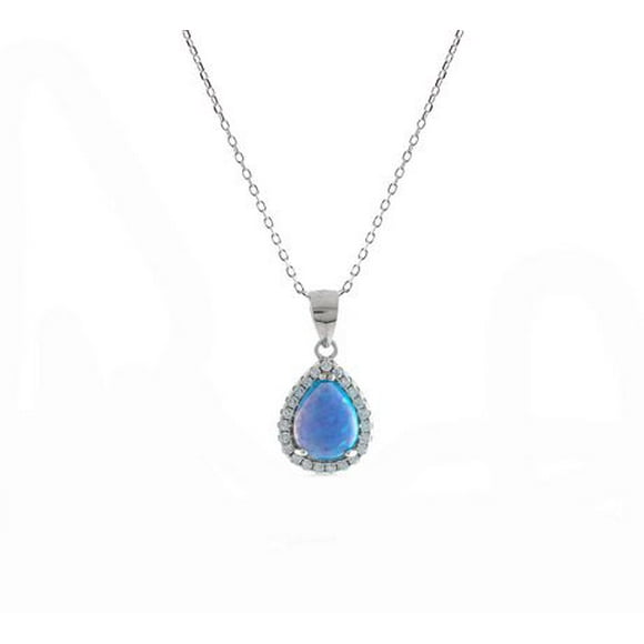Pendentif opale bleu en argent sterling Charisma