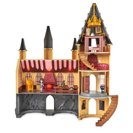 Wizarding World, Magical Minis, Château de Hogwarts avec 12 accessoires, effets lumineux et sonores et poupée Hermione exclusive, jouets pour les enfants à partir de 5 ans
