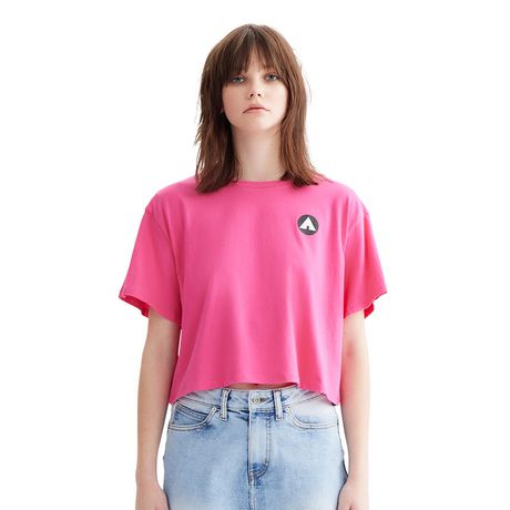 AIRWALK WOMENS SHORT SLEEVE CROP TEE IN MAGENTA | Walmart Canada