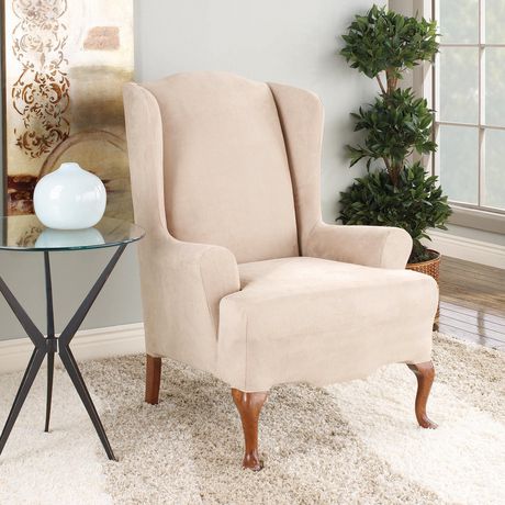 Sure Fit Stretch Suede Wing Chair Slipcover | Walmart Canada