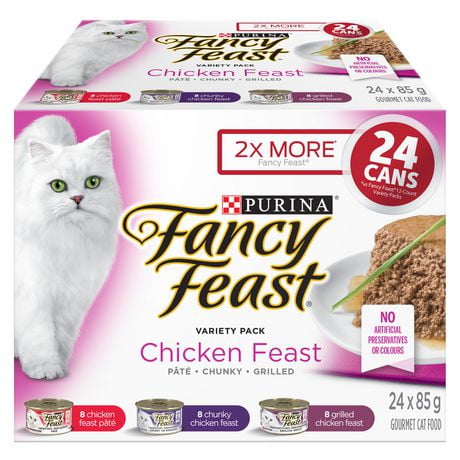Fancy Feast Chicken Feast Cat Food Variety Pack, 24 x 85g