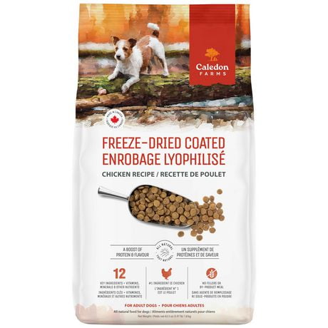 Caledon Farms Freeze-Dried Coated Chicken Recipe Premium Dry Dog Food 1.8kg, Freeze-Dried Coated Kibble Chicken