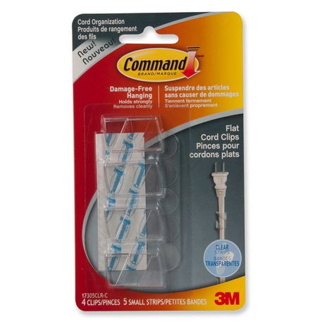 Command™ Clear Flat Cord Clips , 17305CLR-C Walmart Canada Command™ Clear Flat Cord Clips , 17305CLR-C - Command™ Clear Flat Cord Clips , 17305CLR-C Walmart Canada