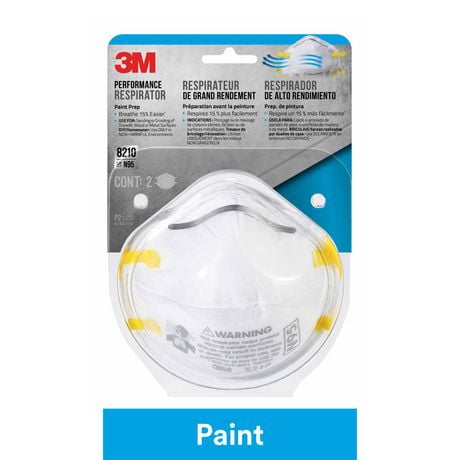 Appareil de protection respiratoire de grand rendement 8210P2-DC 3M(MC), préparation avant la peinture, N95, 2/paquet Appareil de protection