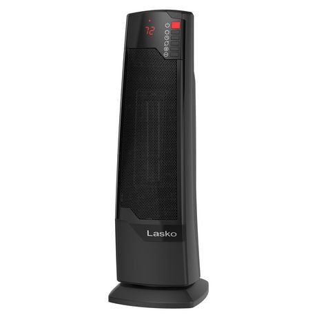 Lasko Oscillating Ceramic Tower Space Heater with Remote, CT22835C, Black