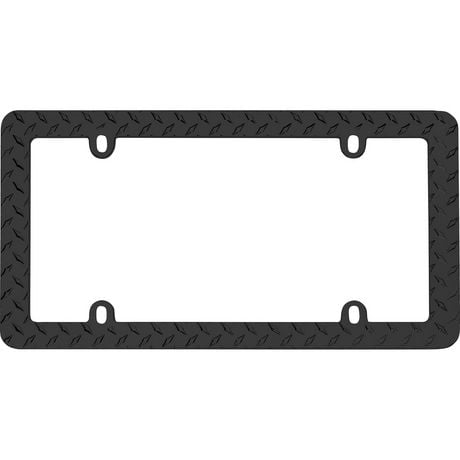 Cruiser Accessories Diamond Plate, Black License Plate Frame, Fits 15x30cm License Plate