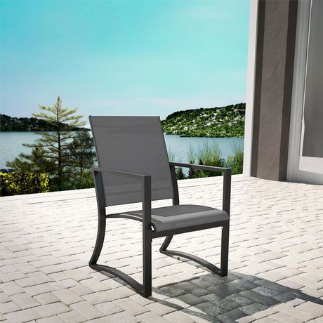 Cosco Outdoor Furniture Patio Dining Chairs 6 Pack Steel Light Gray Sling Walmart Canada