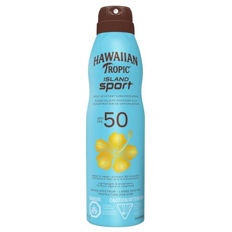 Hawaiian Tropic® Island Sport® Sweat Resistant Sunscreen Spray, SPF 50, 170g