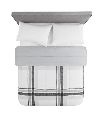 Mainstays Grey Plaid Comforter Twin | Walmart Canada