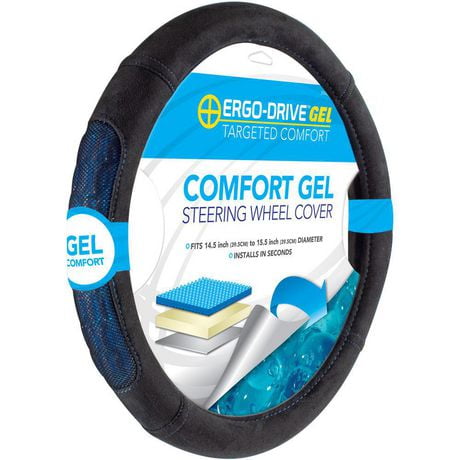 Ergo Drive Black Comfort Gel Steering Wheel Cover, ERGO DRIVE BK COMFORT GEL SWC