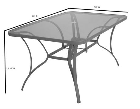 COSCO Outdoor Living Paloma Steel Patio Dining Table, Sand Steel Frame