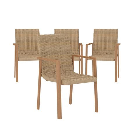 Cosco Outdoor Furniture Stacking Dining Patio Chairs 4 Pack