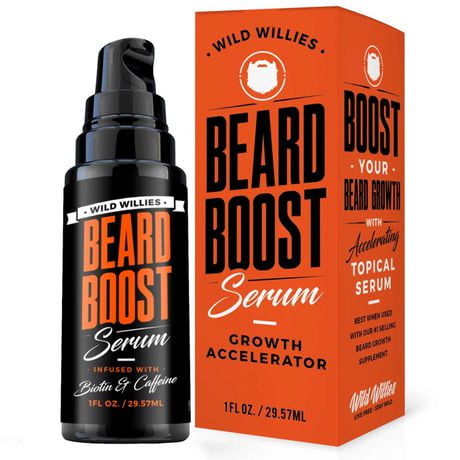 Wild Willies Beard Boost Serum with Biotin and Caffeine, 1 Oz, Wild Willies Beard Serum, 1 Ounce