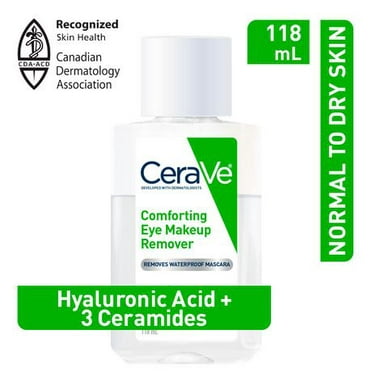 CeraVe Eye Makeup Remover | Waterproof Makeup Remover with Hyaluronic Acid and Ceramides | Developed with Dermatologists, Non-Comedogenic, Fragrance Free, Non-Greasy, 118 ml, Removes eye makeup