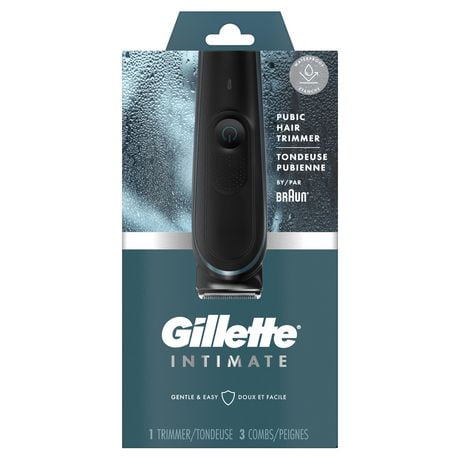 Tondeuse pour poils pubiens Gillette Intimate pour hommes, étanche, sans fil pour usage sous l’eau ou à sec 1 CT