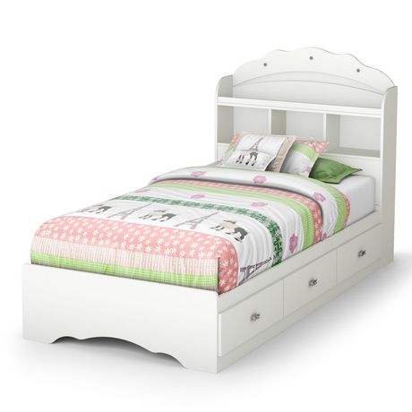 South S Tiara Twin Storage Bed With, Twin Bed With 6 Drawers Canada