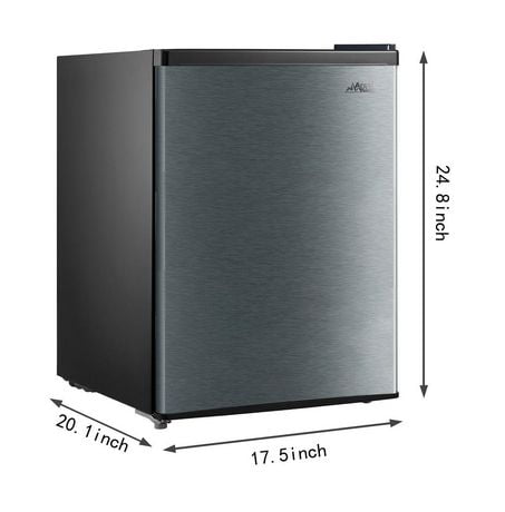 Arctic King 2.4 Cu Ft Single Door Mini Fridge, Stainless Steel Look ...