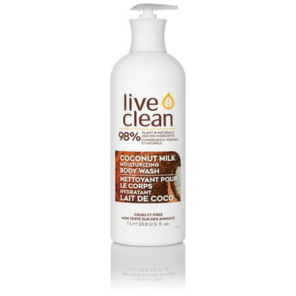 Live Clean Coconut Milk Moisturizing Body Wash, 1L, Body Wash