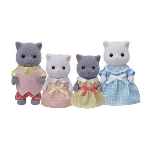 Calico Critters Persian Cat Family, Set of 4 Collectible Doll Figures, 4 Collectible Doll Figures