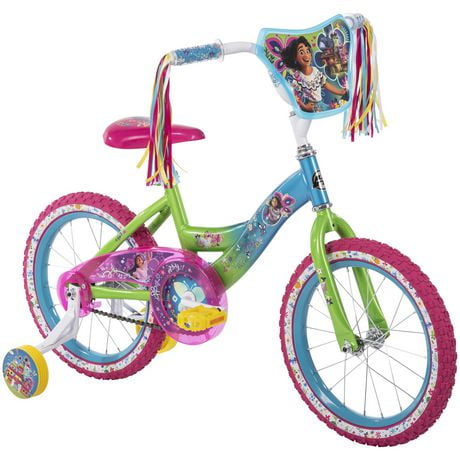 Disney Encanto 16-inch Bike for Girls, Blue/Pink/Green, by Huffy, 4 to 6 years