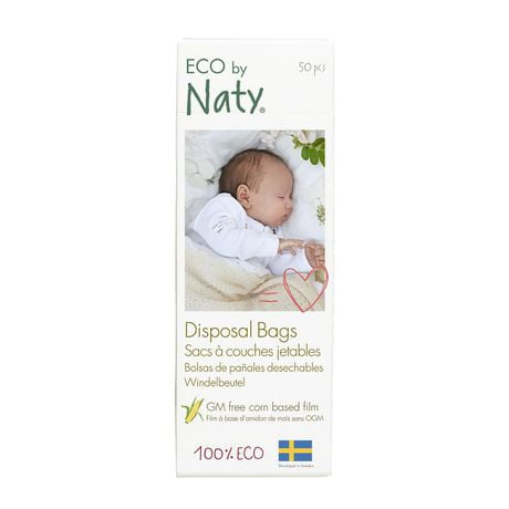 Eco by Naty Sacs biodégradables pour l'élimination des couches, 15 x 50 sacs (250 Sacs)