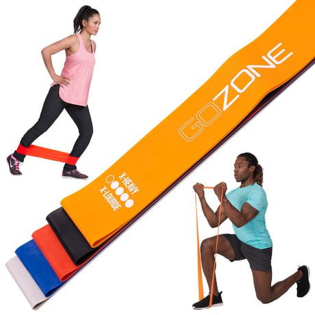 GoZone 5-Pack Looped Resistance Bands – Multi-Colour, With carry bag
