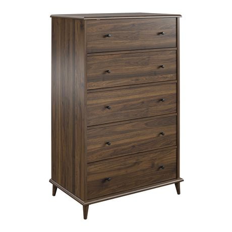 Farnsworth 5 Drawer Dresser, Walnut - Walmart.ca