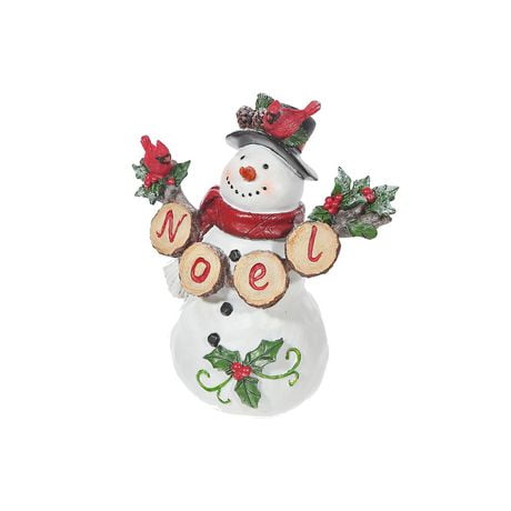 Polyresin Snowman Noel Greeting Figurine | Walmart Canada