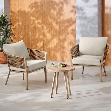 HOMETRENDS Dune 3-Piece Patio Chat Set - Taupe