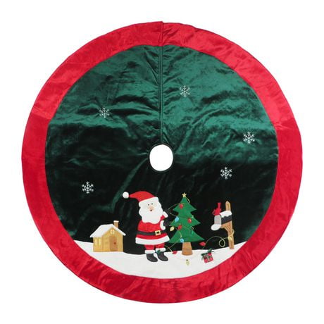 Holiday Time 48 inch velvet Santa tree skirt - dark green | Walmart Canada