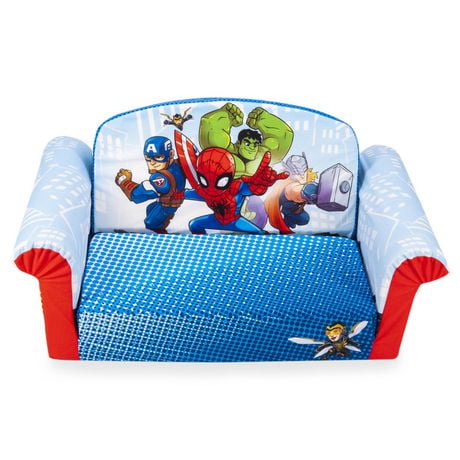Marshmallow Furniture, Children's 2-in-1 Flip Open Foam Sofa, Marvel Super Hero Adventures, by Spin Master
