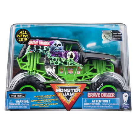 Monster Jam, Official Grave Digger Monster Truck, Die-Cast Vehicle, 1: ...