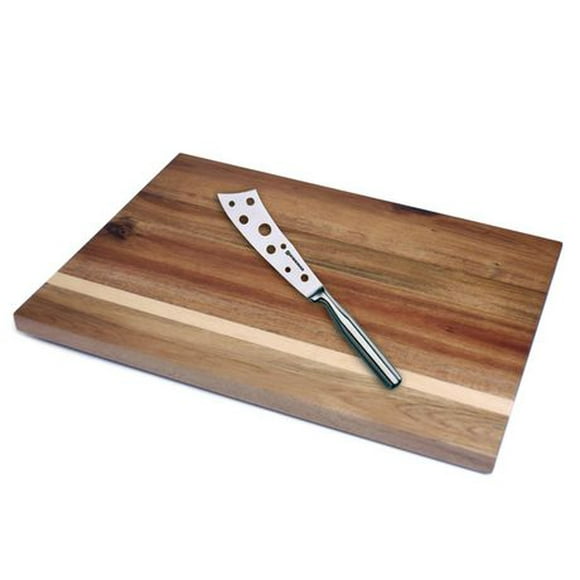 Swissmar Acacia Board and Stainless Steel Cheese Knife Set