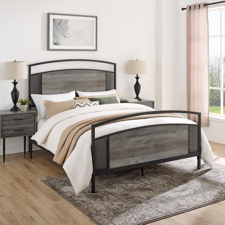 Manor Park Queen Industrial Mesh Bed Frame and Headboard