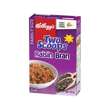 Kellogg's Two Scoops Raisin Bran Cereal, 755g | Walmart Canada