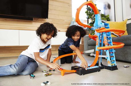 hot wheels sky crash tower cars