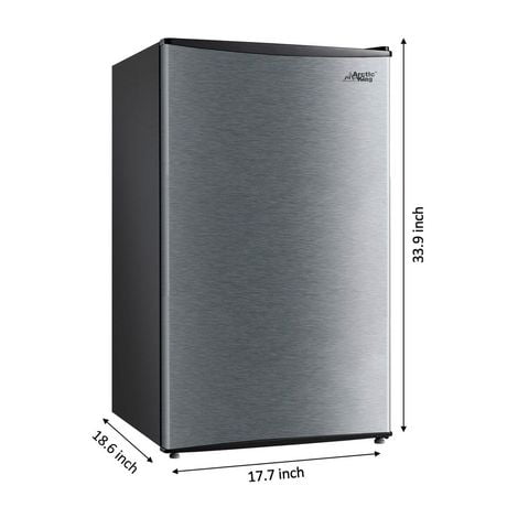 Arctic king 3.3 Cu Ft Single Door Mini Fridge, E-star, Stainless Steel ...